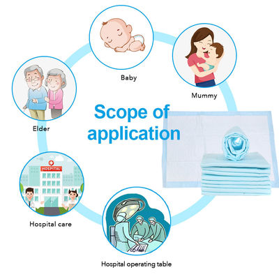 डिस्पोजेबल OEM 300 मिमी 20GSM मुद्रित पीई फिल्म वयस्क नर्सिंग पैड